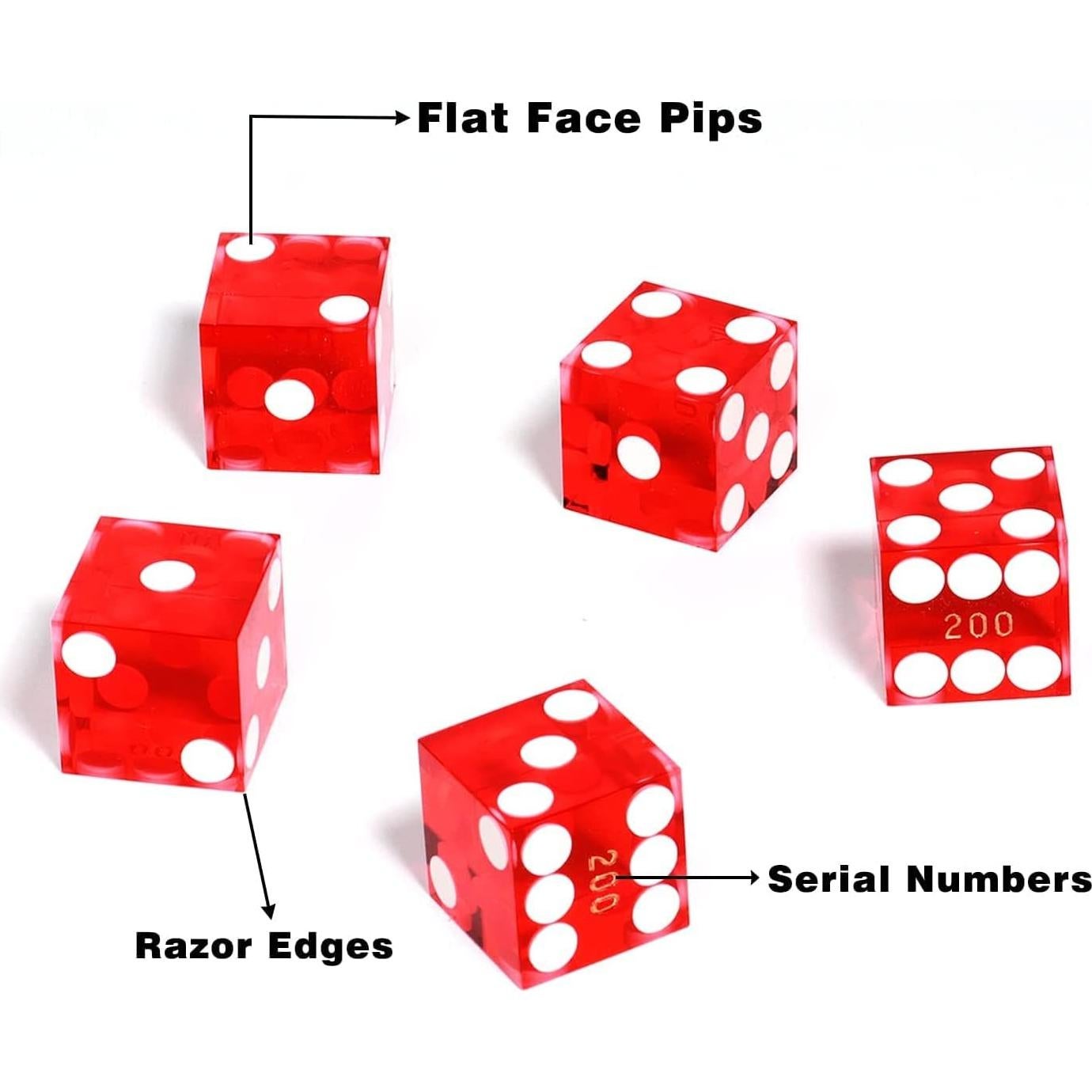 Dados de Casino GSE Set de 25 Rojo 19 mm Alta Precisión