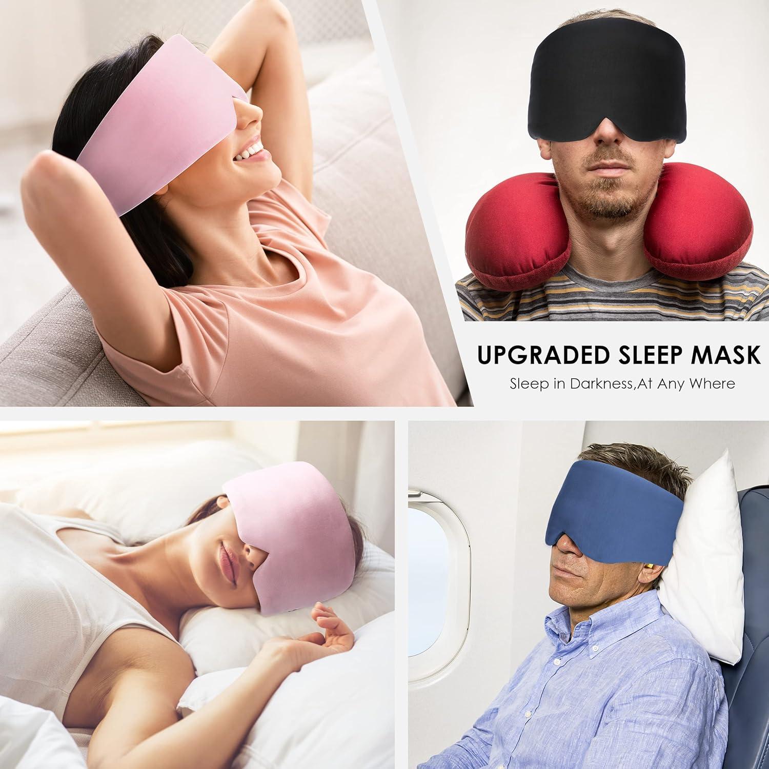 Máscara de Sueño FRESHME Algodón Negro Ajustable 23x15cm