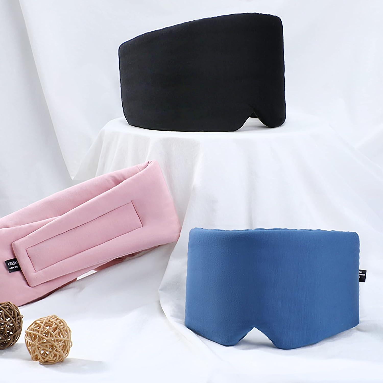 Máscara de Sueño FRESHME Algodón Negro Ajustable 23x15cm