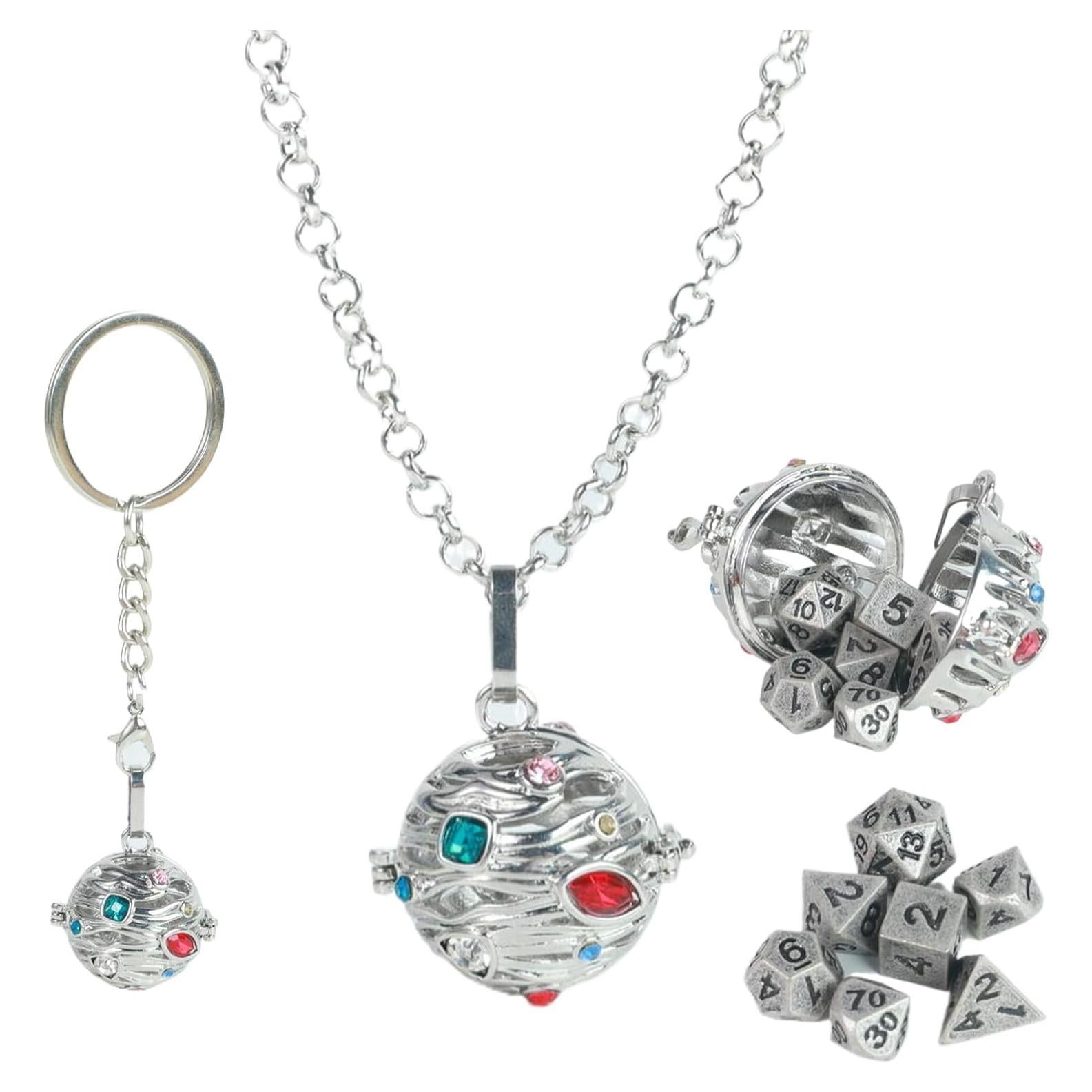 Conjunto de Dados Mini D&D MaiHONG 7PCS Metal Portátil