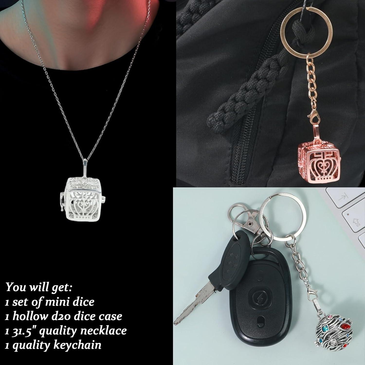 Conjunto de Dados Mini D&D MaiHONG 7PCS Metal Portátil