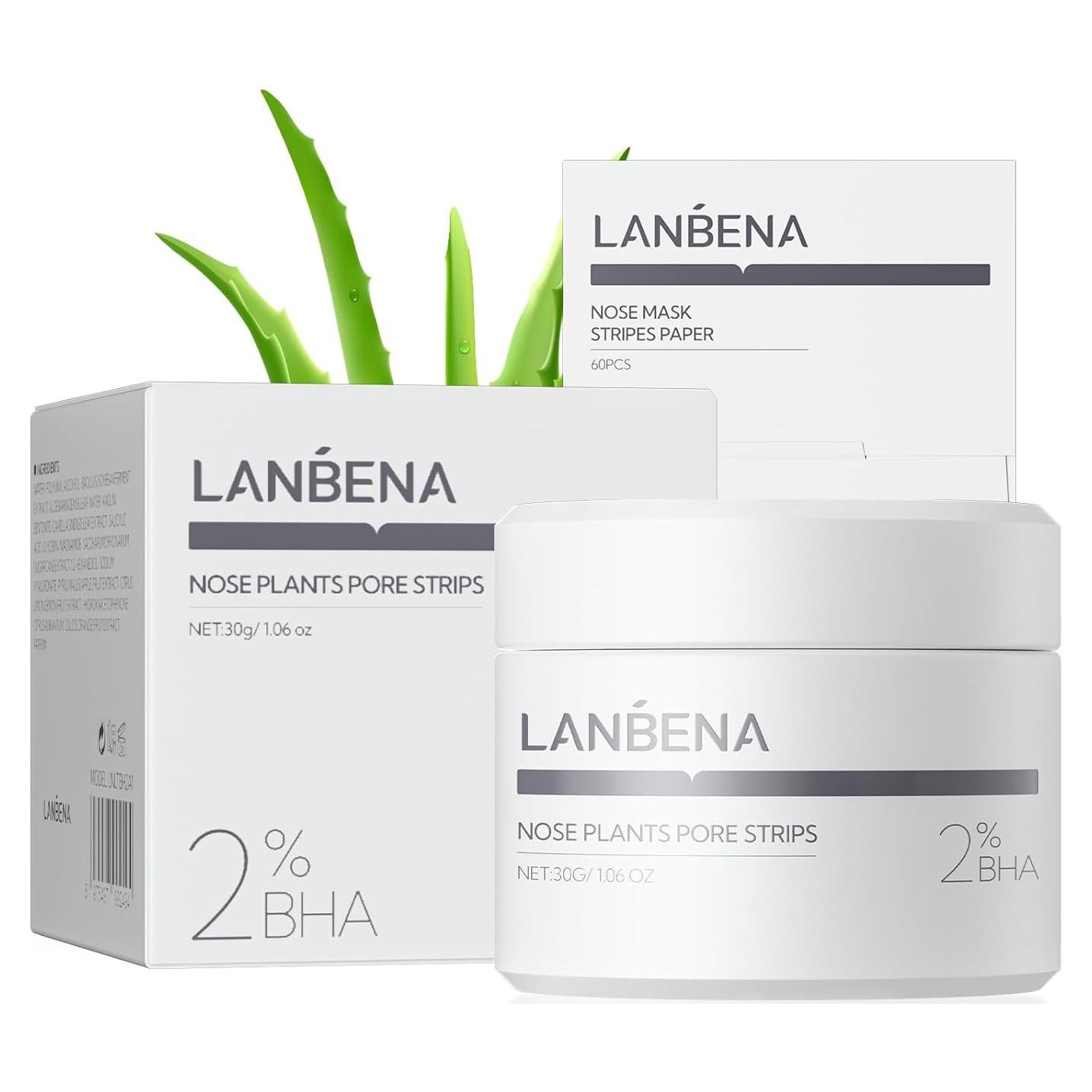 Tiras para Nariz LANBENA 2.0 con Ácido Salicílico 60 Pcs