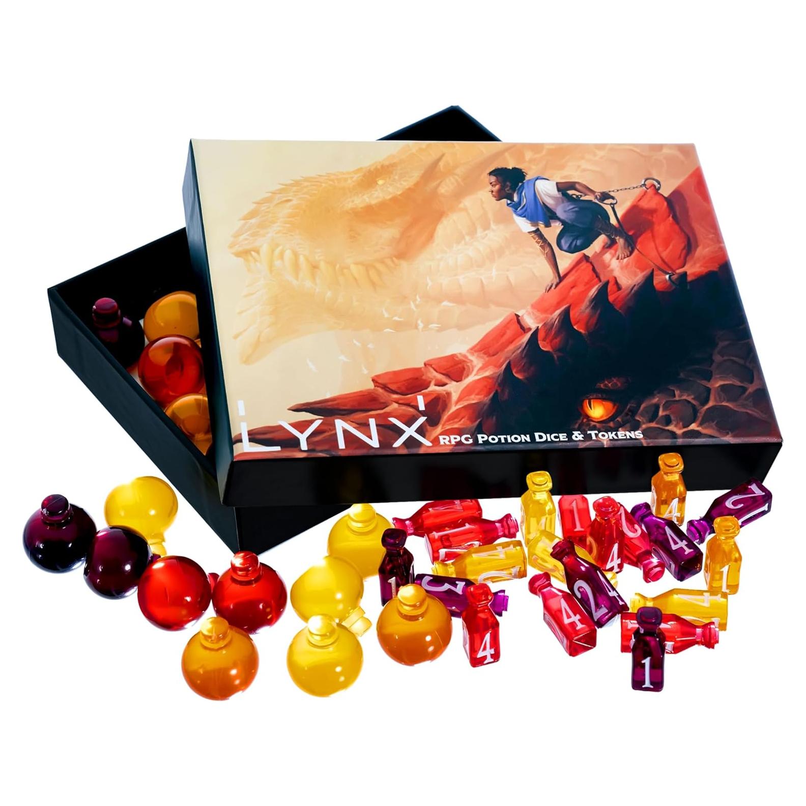 15 Fichas de Poción de Curación LYNX + 24 Dados D4