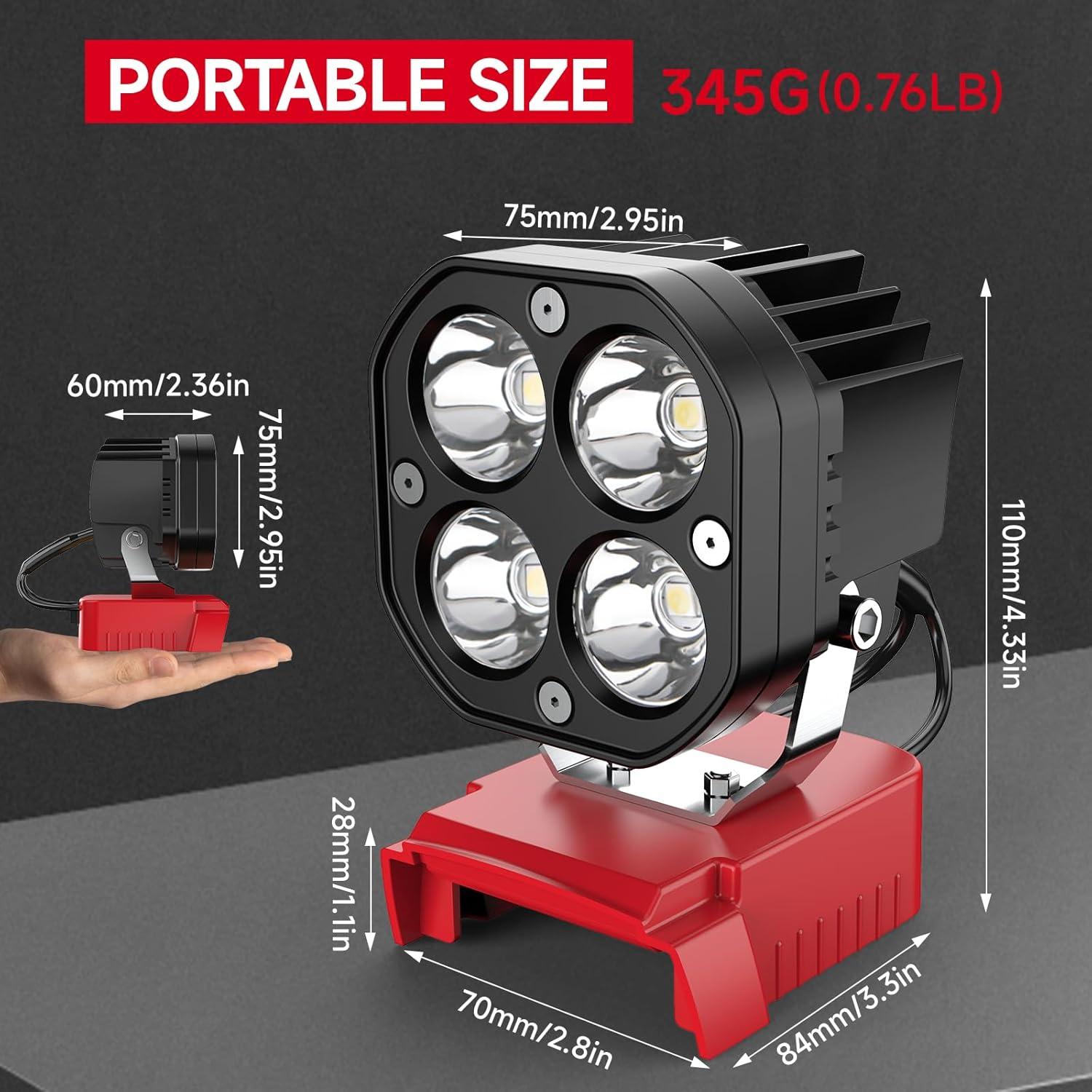 Luz de Trabajo LED Azocek 40W 6000LM 18V Inalámbrica