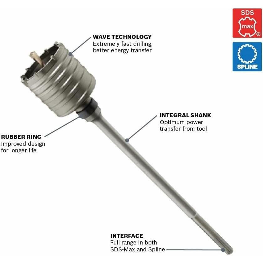 Cortador de Núcleo Bosch HC8501 4.45 cm x 30.48 cm SDS Max