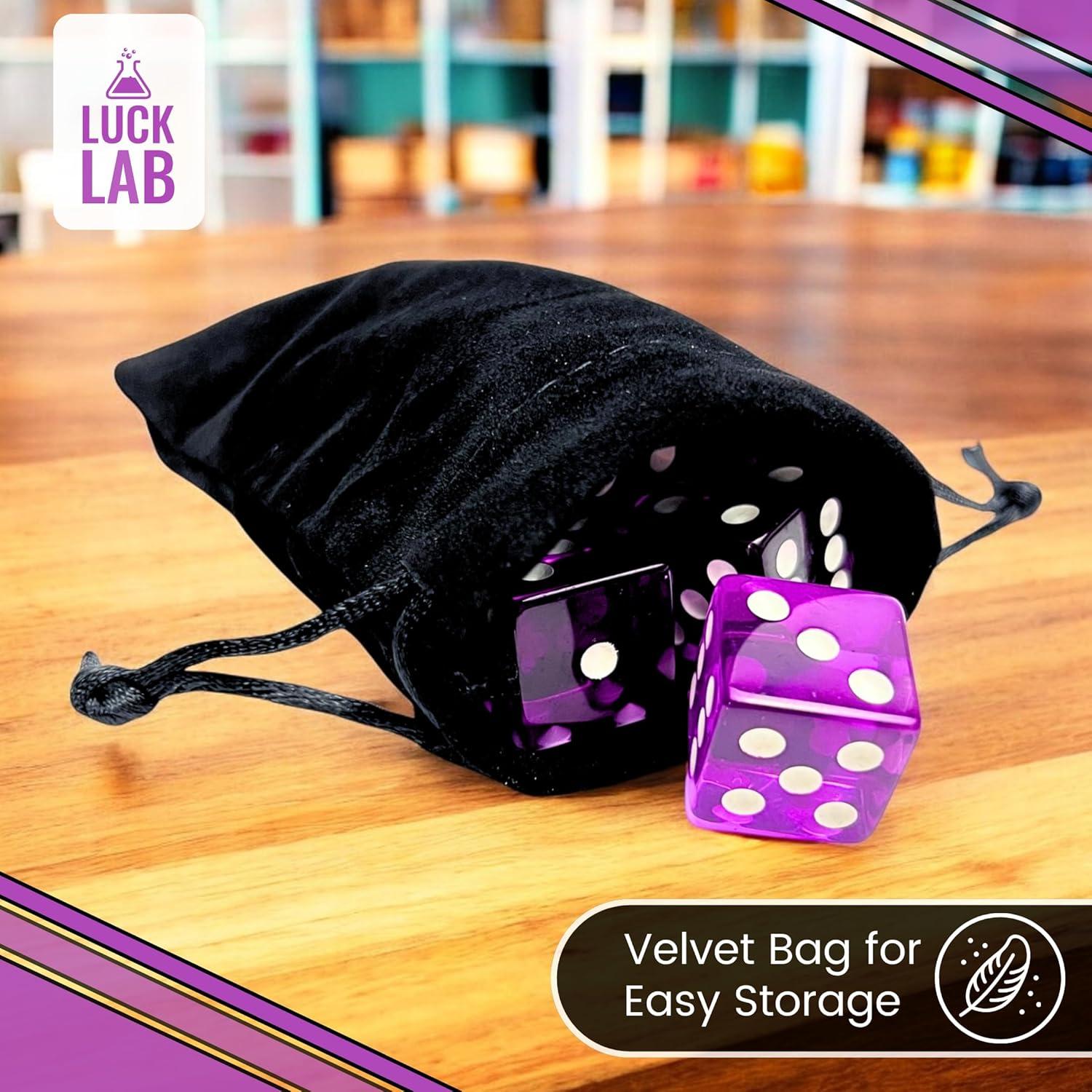 Luck Lab Paquete de 10 Dados D6 Acrílicos 19 mm Púrpura