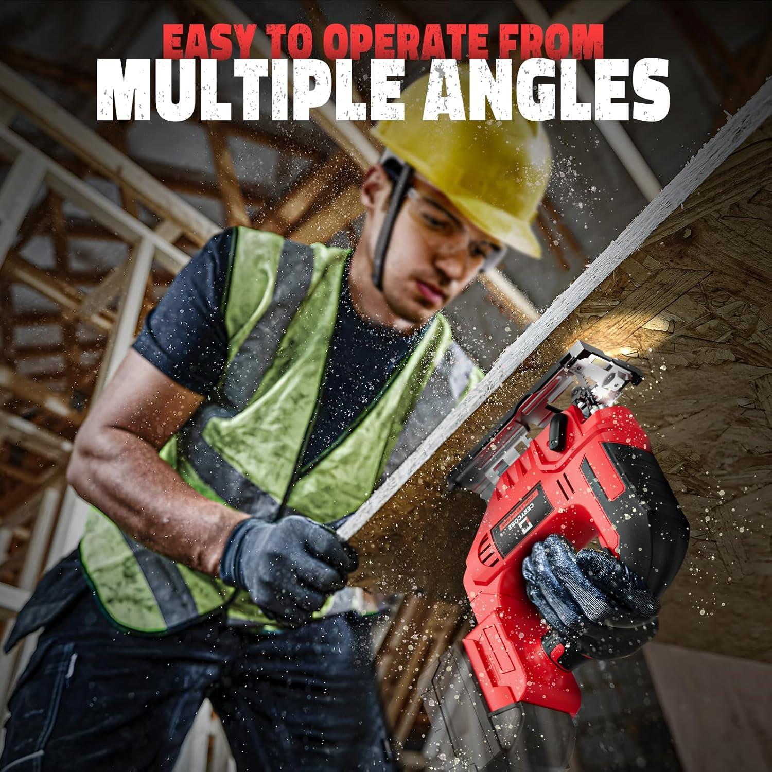 Sierra de calar inalámbrica Cerycose 18V, motor sin escobillas