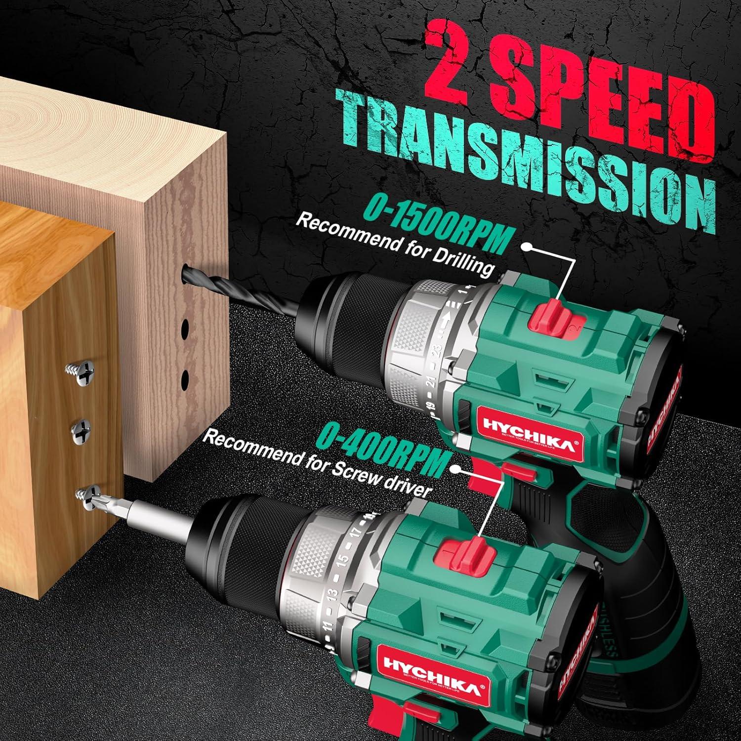 Taladro Inalámbrico Compacto HYCHIKA 16.8V 45Nm 2 en 1