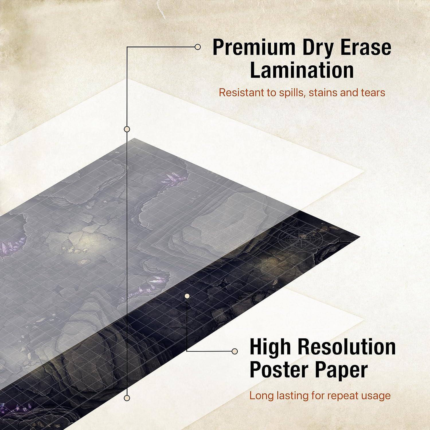 TIDYBOSS Mat de Juego DnD 3x Lados Dobles 24x36 cm Terrenos