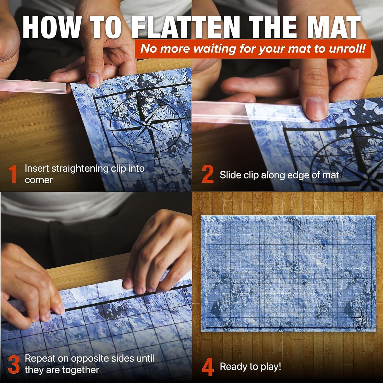 TIDYBOSS Mat de Juego DnD 3x Lados Dobles 24x36 cm Terrenos