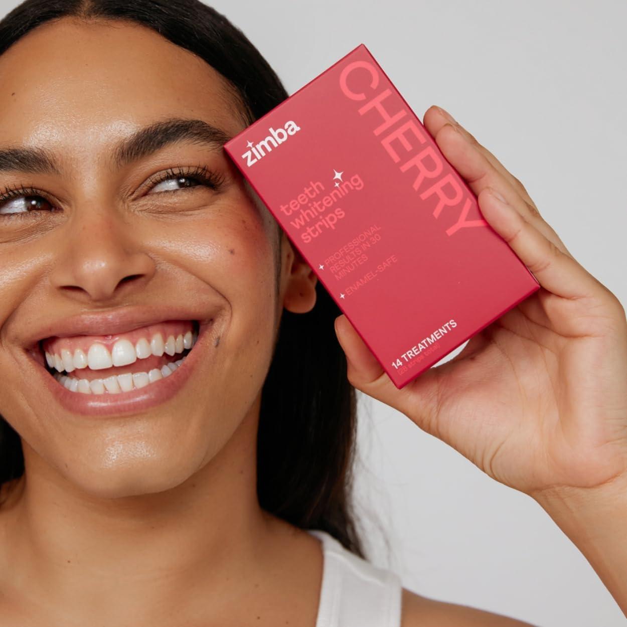 Tiras Blanqueadoras de Dientes Zimba Sabor Cereza 14 Días