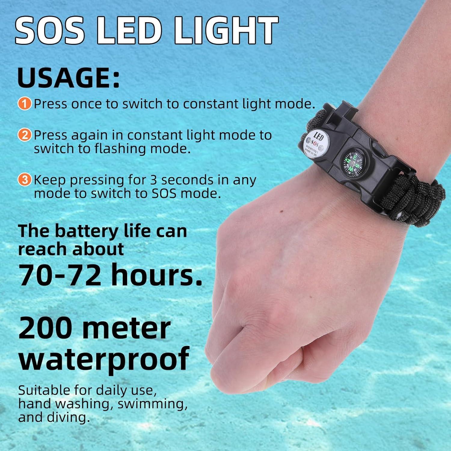 Pulseras de Supervivencia NESAYVER Paracord 2 pcs Ajustables