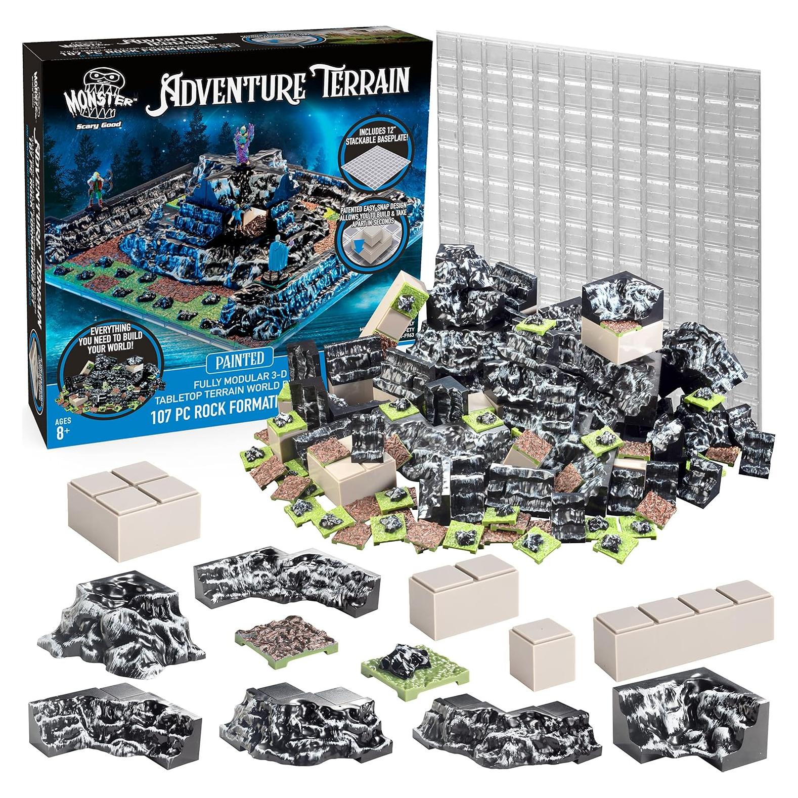 Conjunto Rocas Pintadas Monster Adventure 107pc Modular 3D