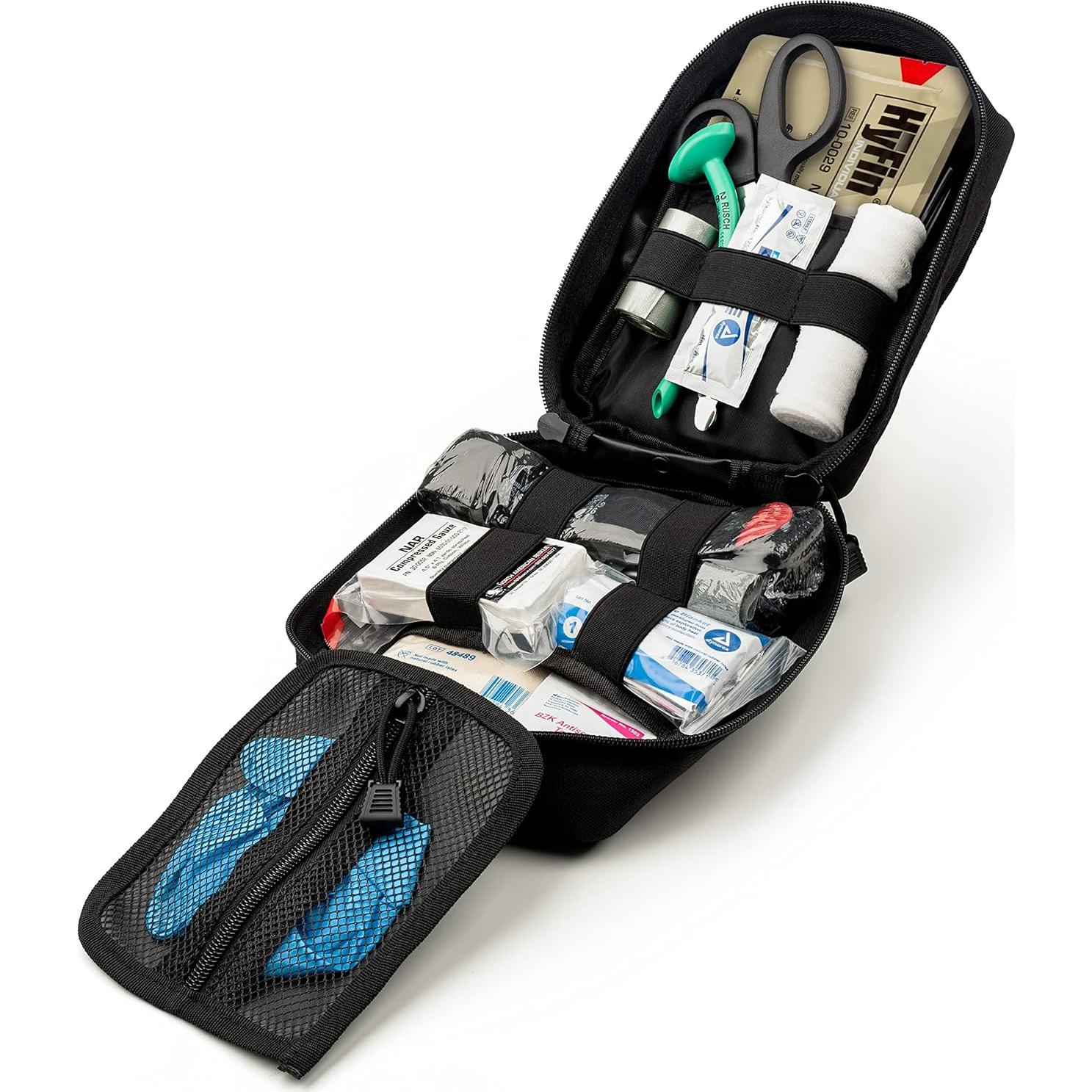 Kit de Trauma IFAK Scherber Negro | Bolsa MOLLE Completa 0.75kg