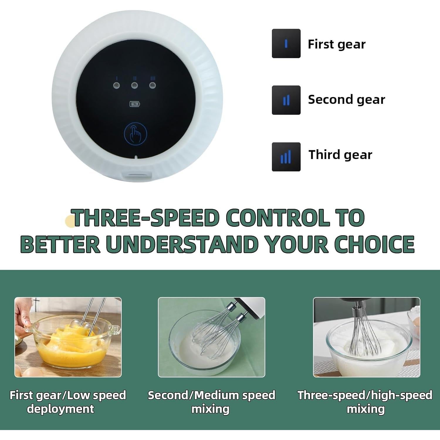 Batidora de Mano SUNHAIXIA HM903 3 Velocidades 198g