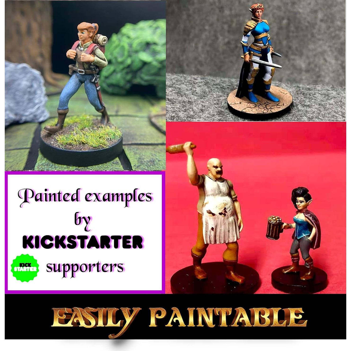 Conjunto de Miniaturas Wildspire 58 Pueblerinos 28mm D&D