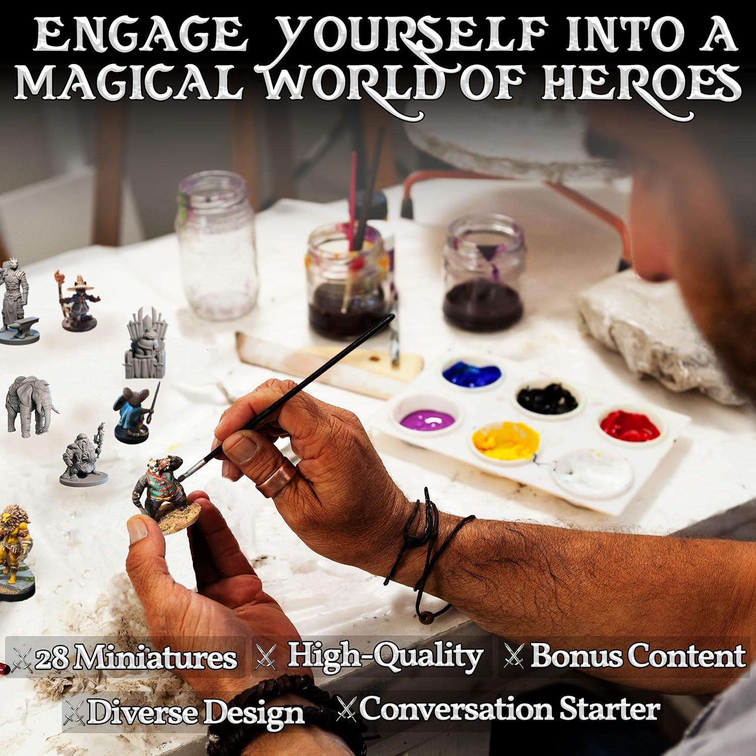 Conjunto de Miniaturas Wildspire 58 Pueblerinos 28mm D&D