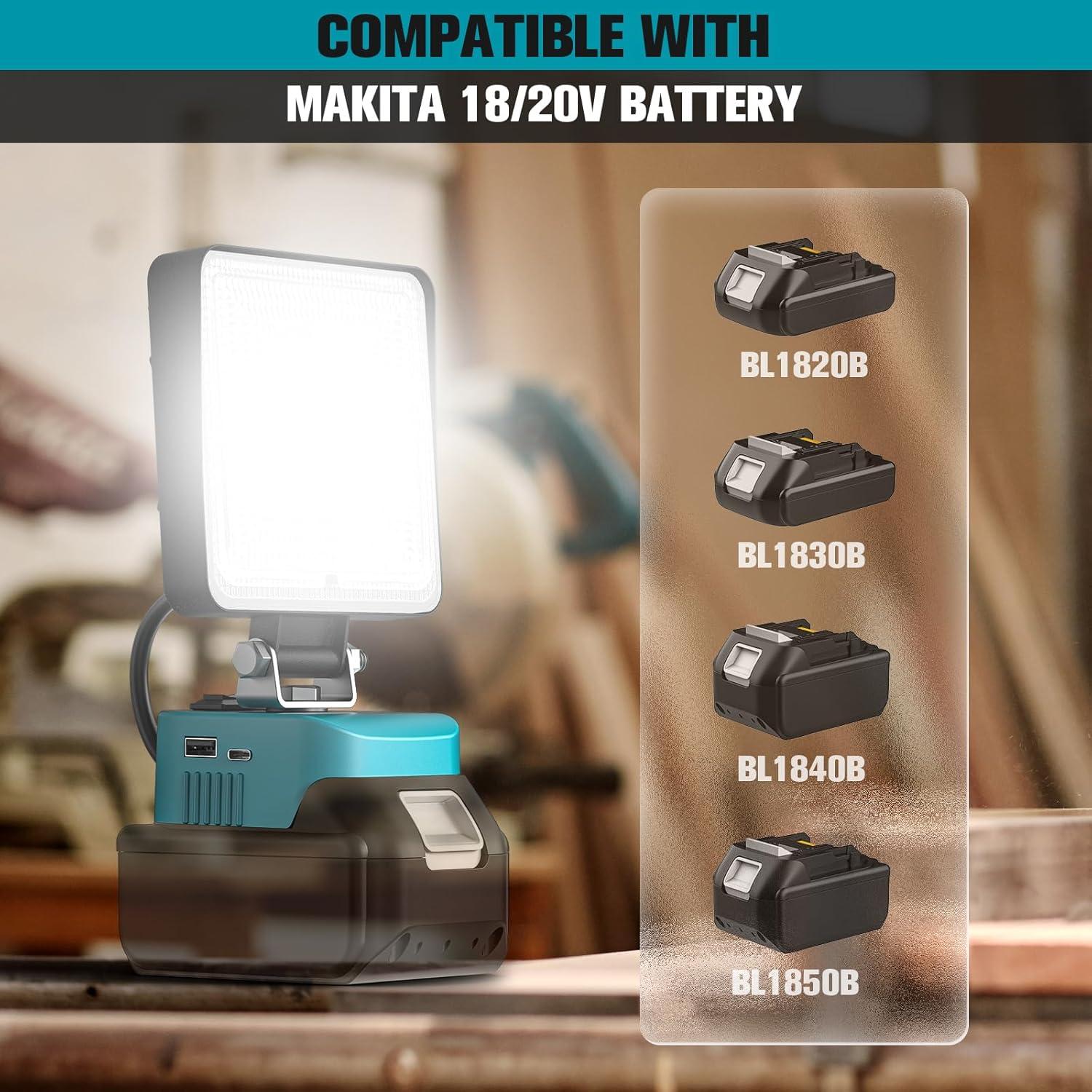 Luz de Trabajo LED MtiolHig 20W 2000 Lumens para Makita 18V