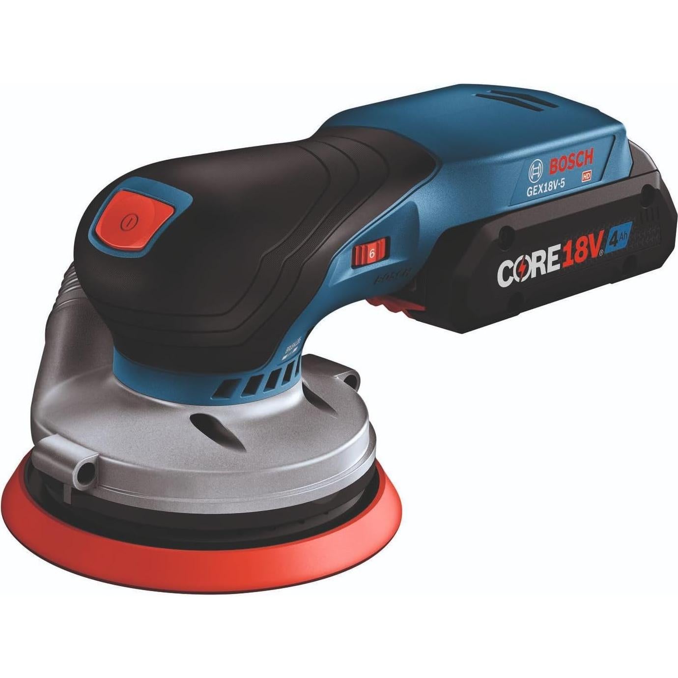 BOSCH GEX18V-5B15 18V Brushless 5 In. Random Orbit Sander Kit with (1) CORE18V 4 Ah Advanced Power Battery