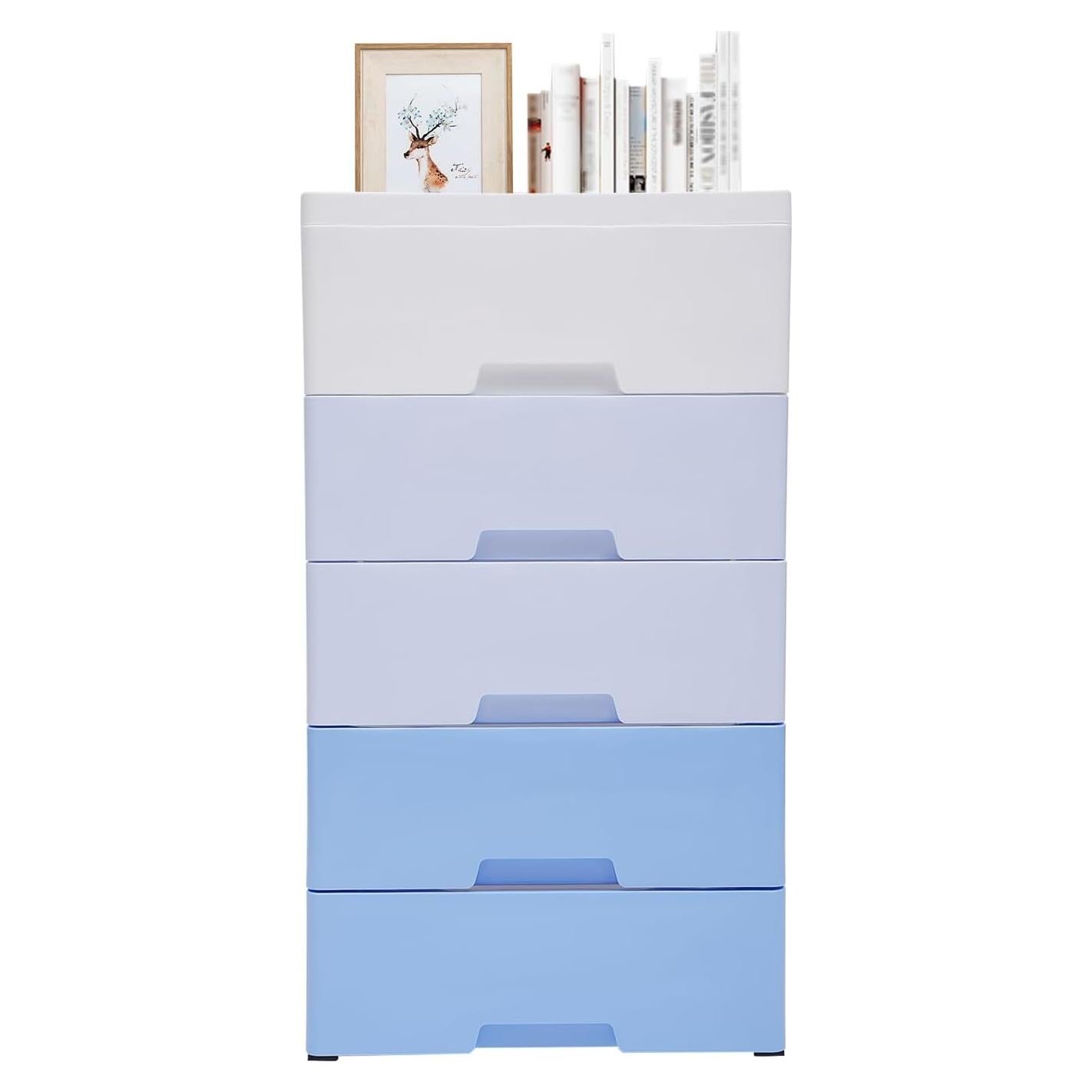 Cajonera de Plástico DHBREK 5 Cajones Azul Gradiente 45x30x84cm