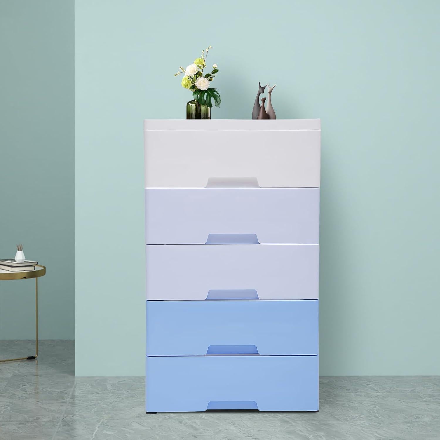 Cajonera de Plástico DHBREK 5 Cajones Azul Gradiente 45x30x84cm