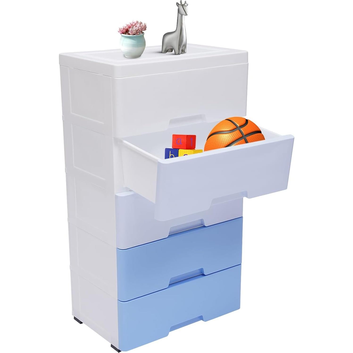 Cajonera de Plástico DHBREK 5 Cajones Azul Gradiente 45x30x84cm