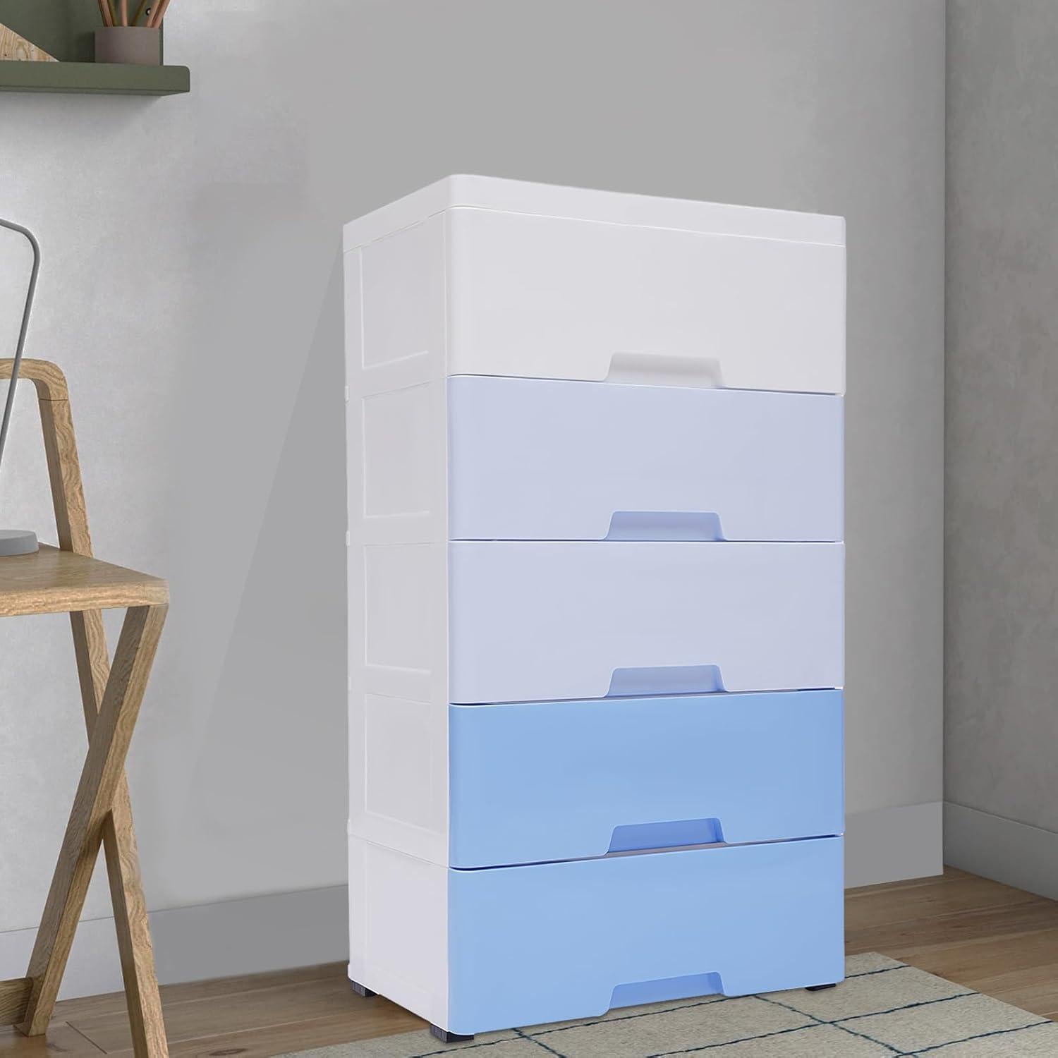 Cajonera de Plástico DHBREK 5 Cajones Azul Gradiente 45x30x84cm