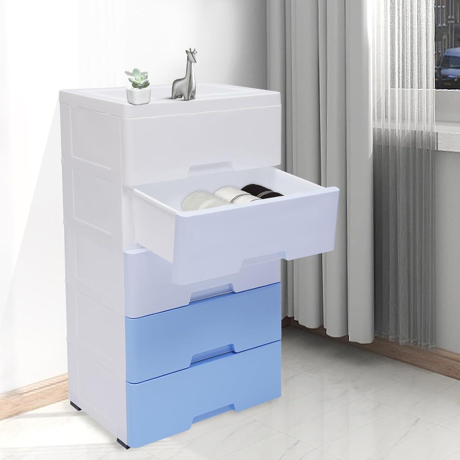 Cajonera de Plástico DHBREK 5 Cajones Azul Gradiente 45x30x84cm