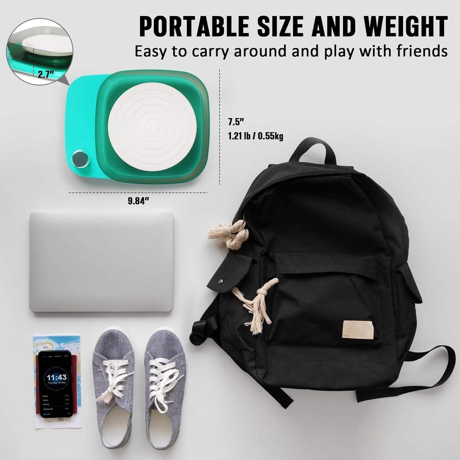 Rueda de Alfarería Mini Catcrafter 28x23cm, 0-440 RPM, Kit Completo