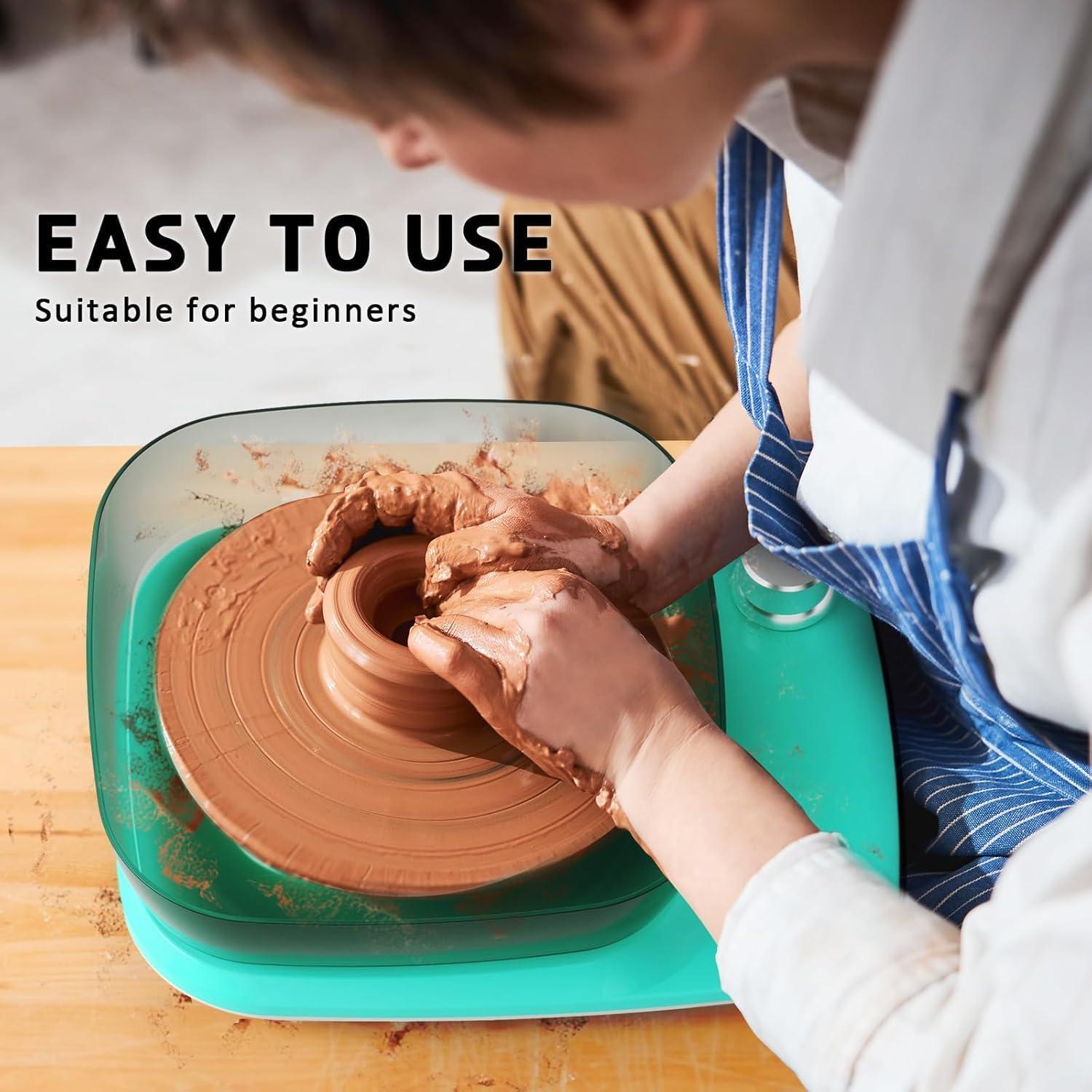 Rueda de Alfarería Mini Catcrafter 28x23cm, 0-440 RPM, Kit Completo