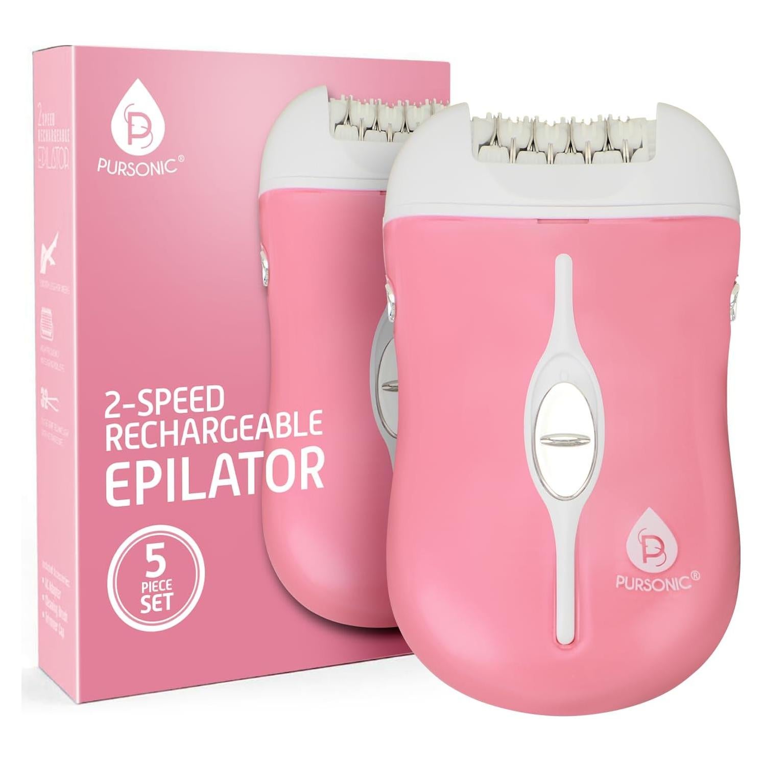 Depiladora Inalámbrica Pursonic FE120P 40 Pinzas Rosa