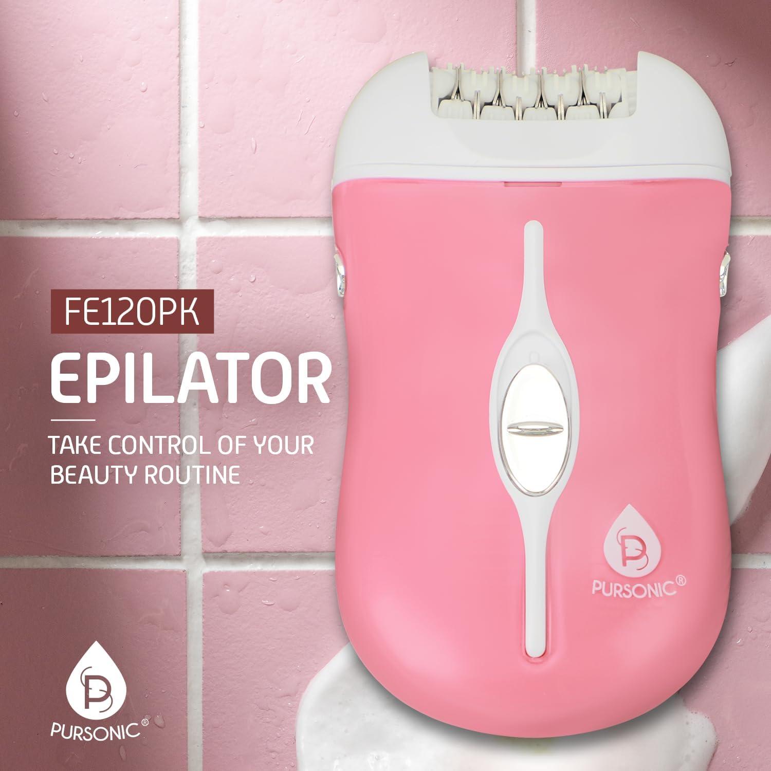 Depiladora Inalámbrica Pursonic FE120P 40 Pinzas Rosa