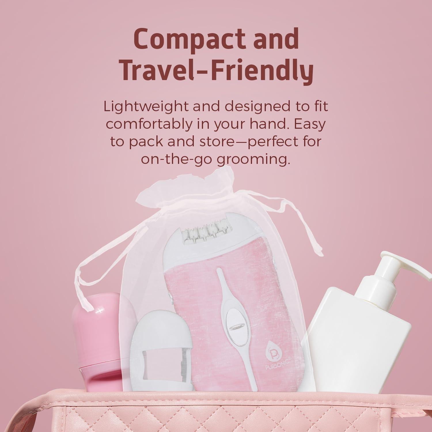 Depiladora Inalámbrica Pursonic FE120P 40 Pinzas Rosa