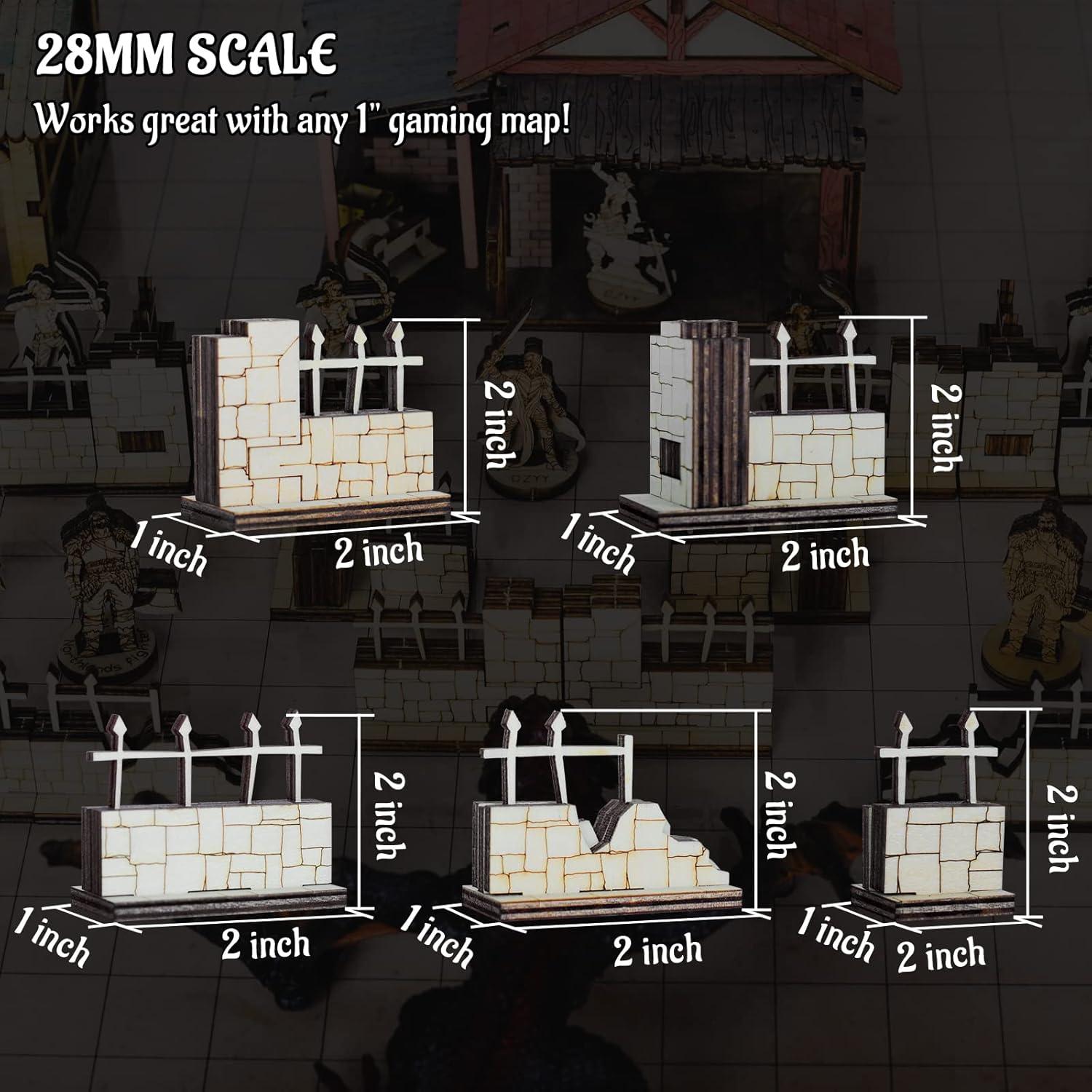 Miniaturas de Cercas de Ladrillo y Hierro CZYY 28mm Juego de Mesa