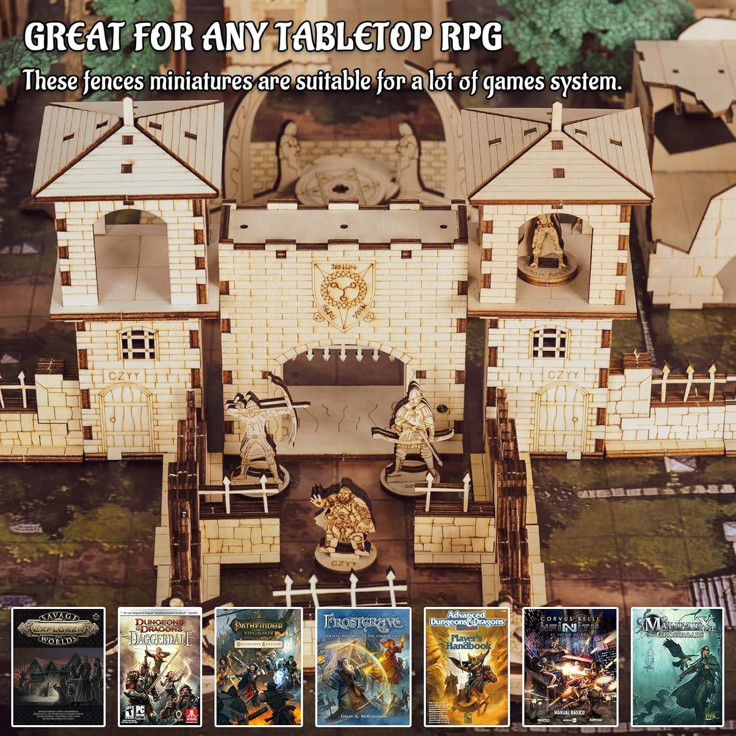 Miniaturas de Cercas de Ladrillo y Hierro CZYY 28mm Juego de Mesa