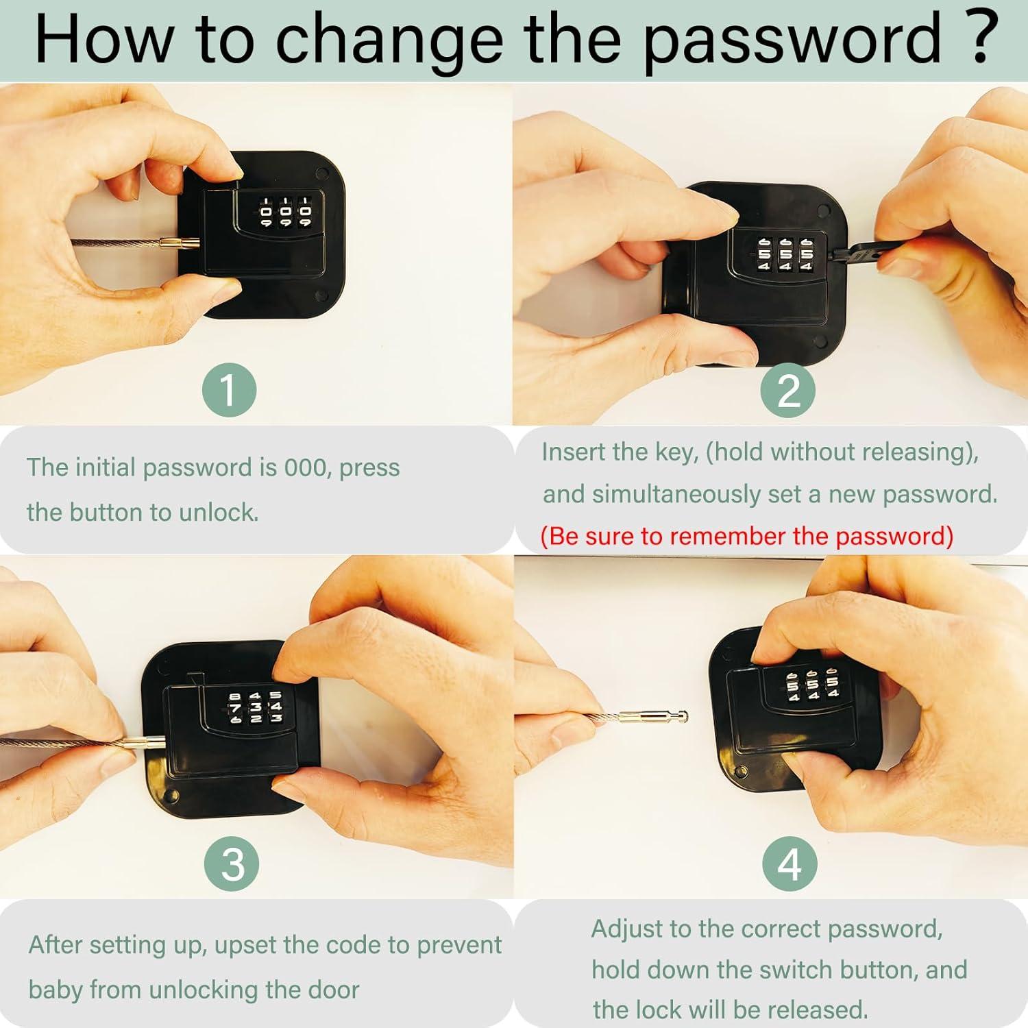 Cerradura para Refrigerador KIZZHISI 4 Piezas Alta Seguridad