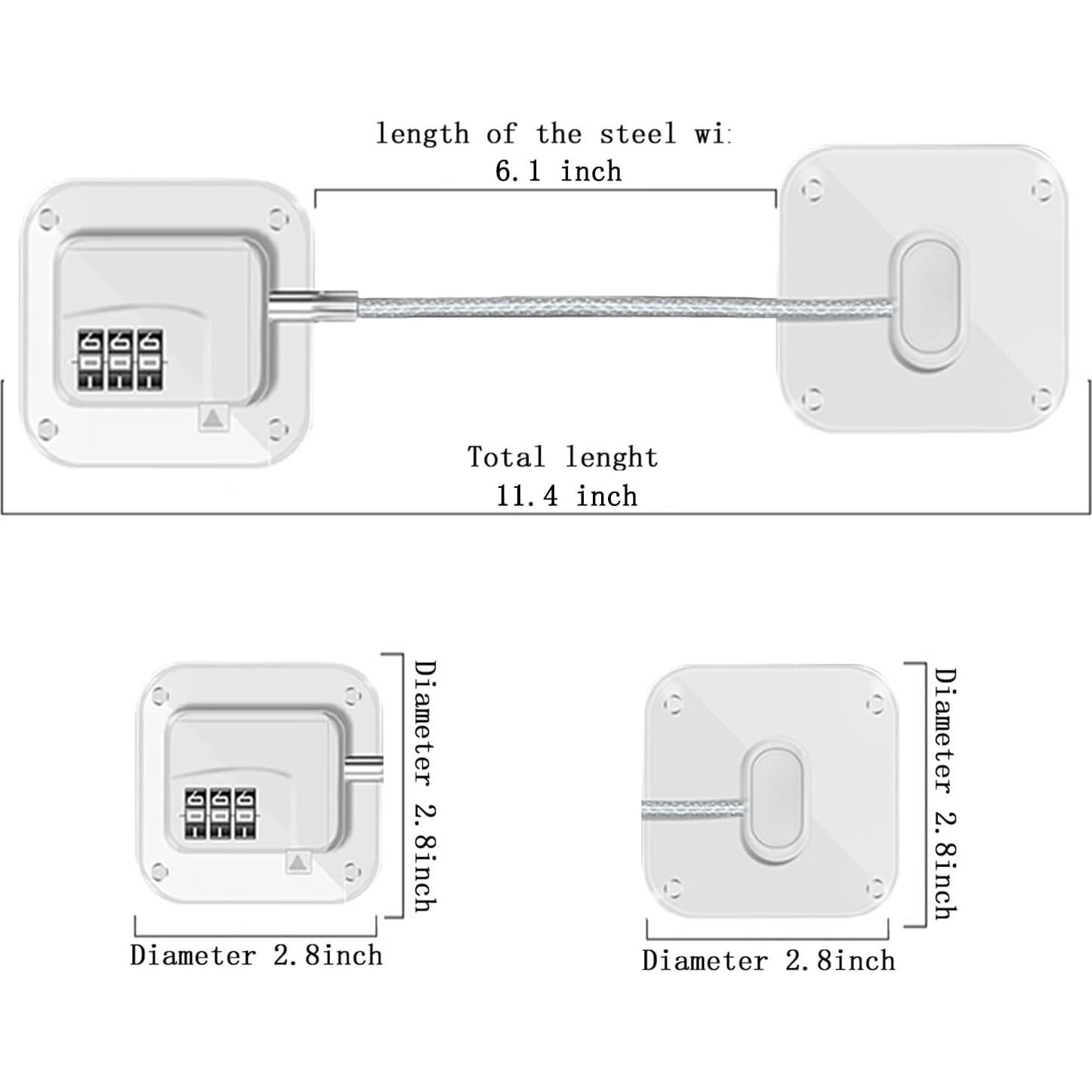Cerradura para Refrigerador KIZZHISI 4 Piezas Alta Seguridad