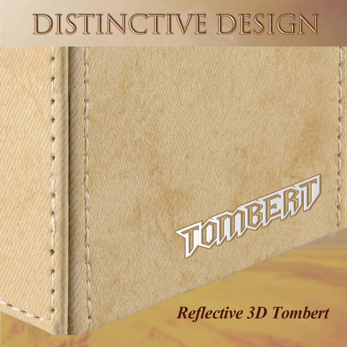 tombert 150+ Premium Deck Box for MTG, PTCG, Large Capacity with 2 Dividers, Fits 150+ Sleeved Cards TCG Trading Card Games (F-Gold)