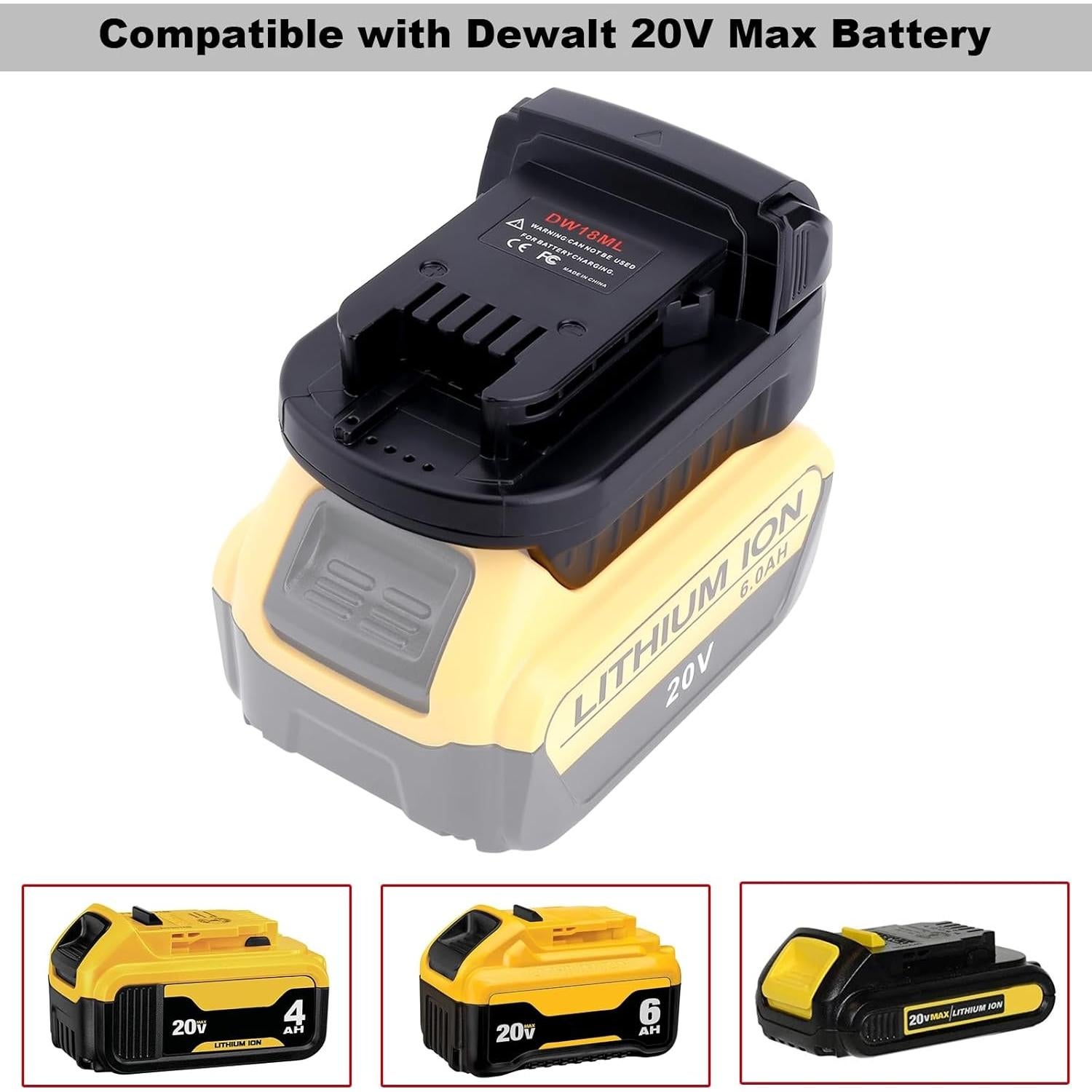 Adaptador Kotoate DW18ML para Batería Dewalt 20V a Milwaukee 18V