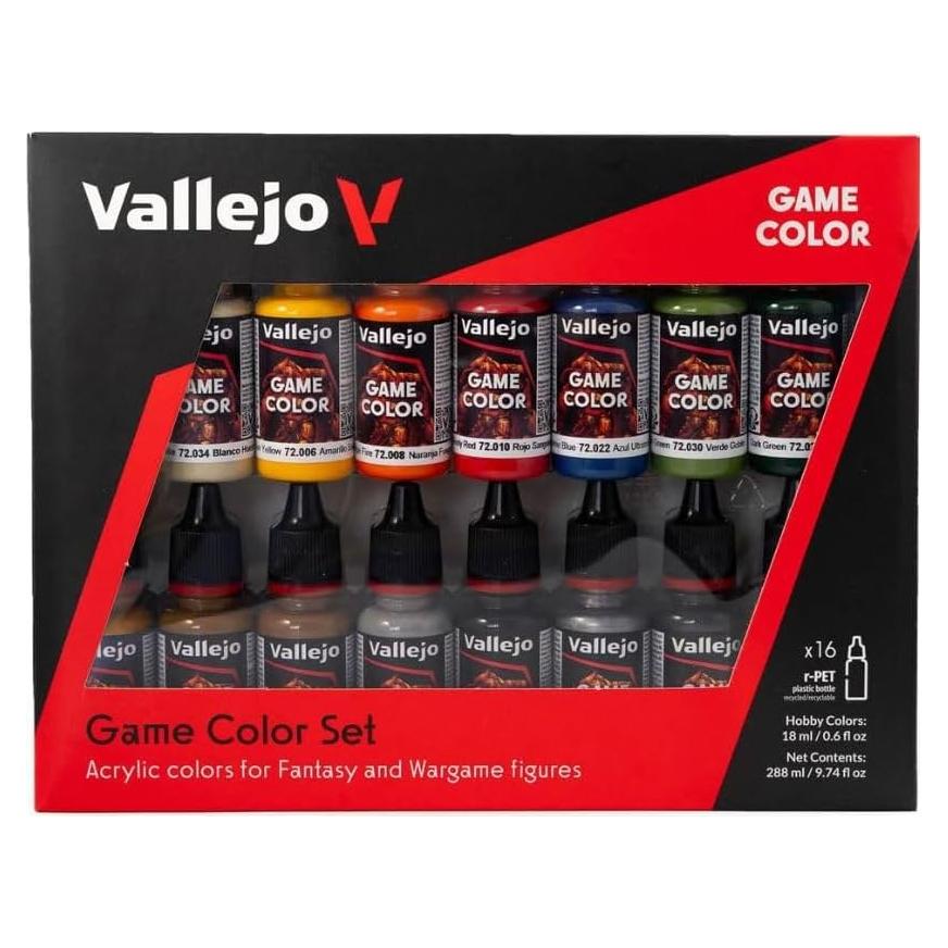 Pintura Acrílica Vallejo Set de Inicio 16 Colores 18 ml