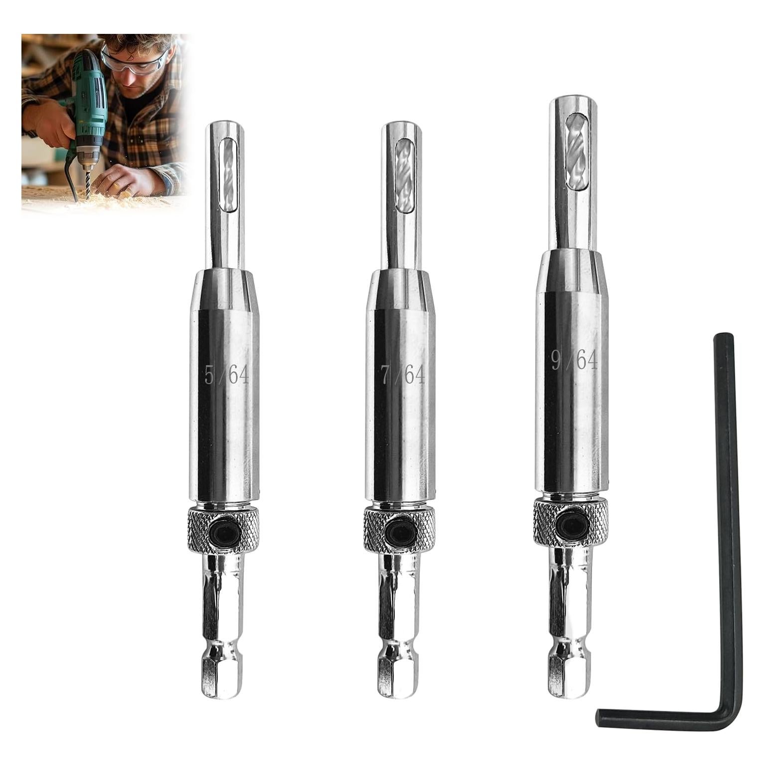 Juego de Brocas Auto-Centrantes Jiuoici 5/64" a 9/64"