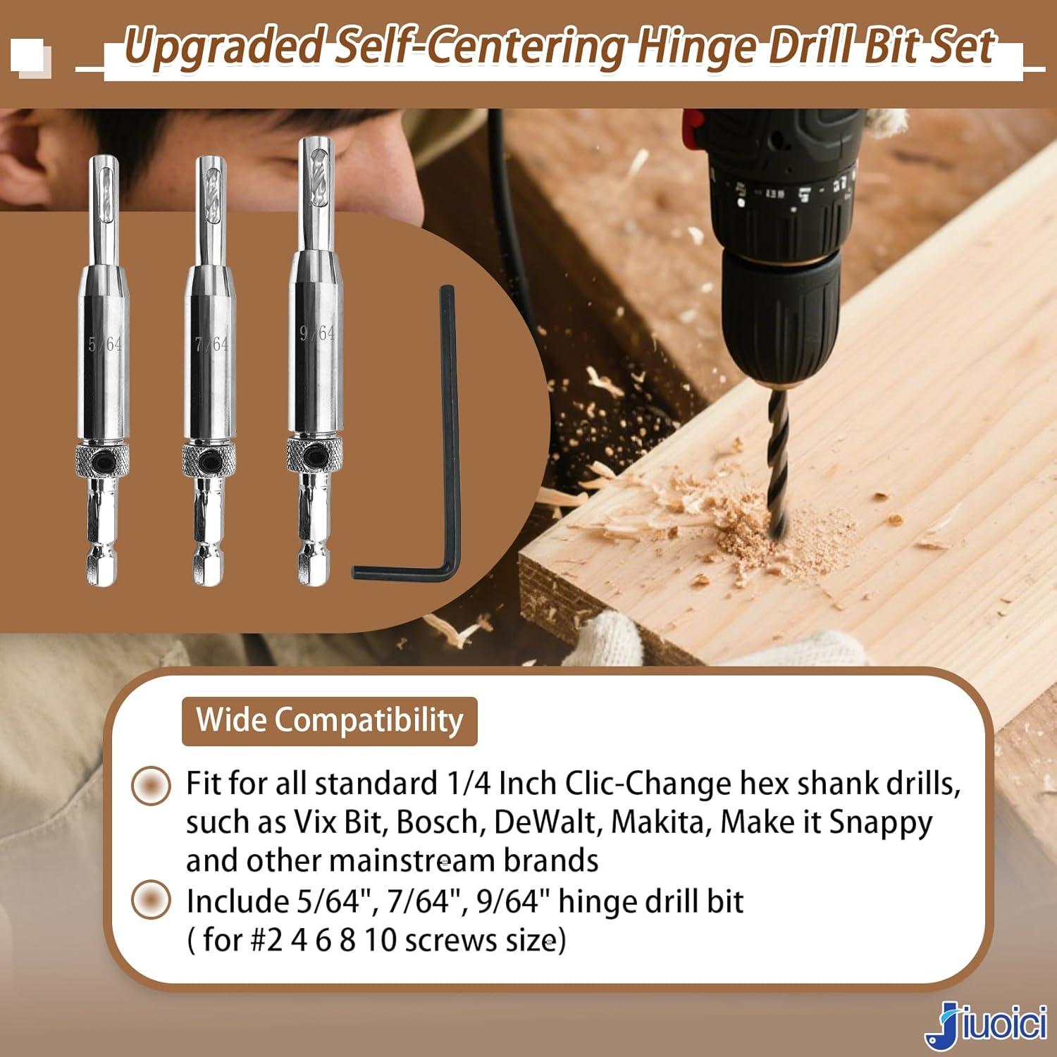 Juego de Brocas Auto-Centrantes Jiuoici 5/64" a 9/64"