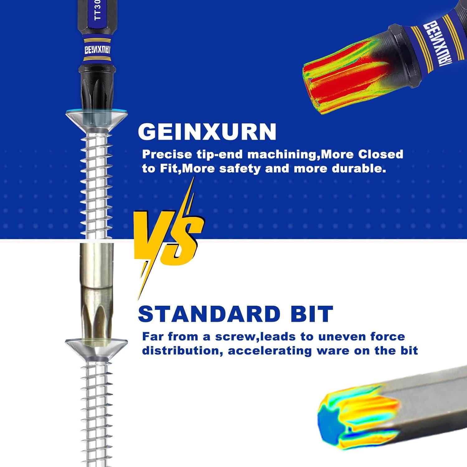 Juego de 30 Puntas de Destornillador Torx T10 GEINXURN