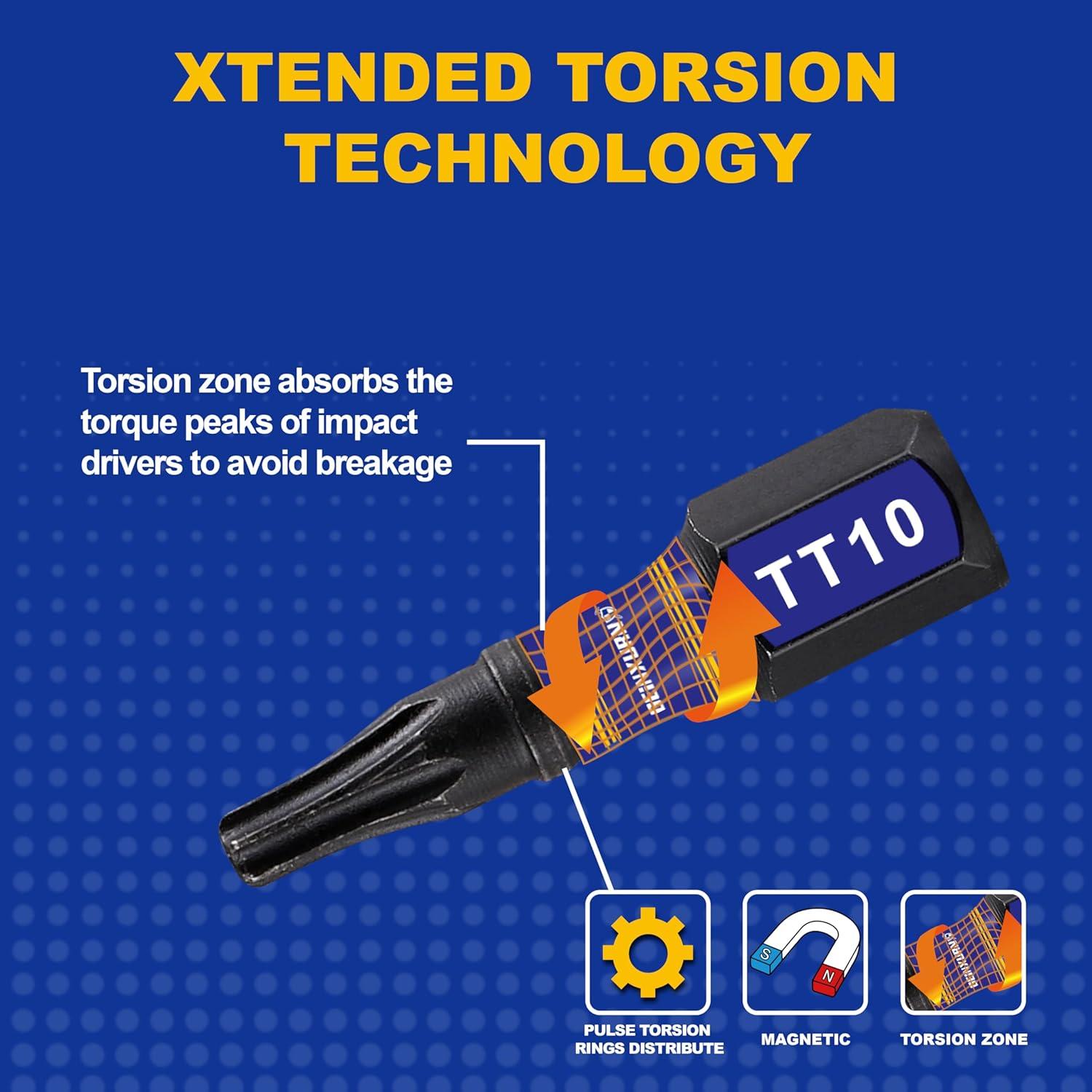 Juego de 30 Puntas de Destornillador Torx T10 GEINXURN
