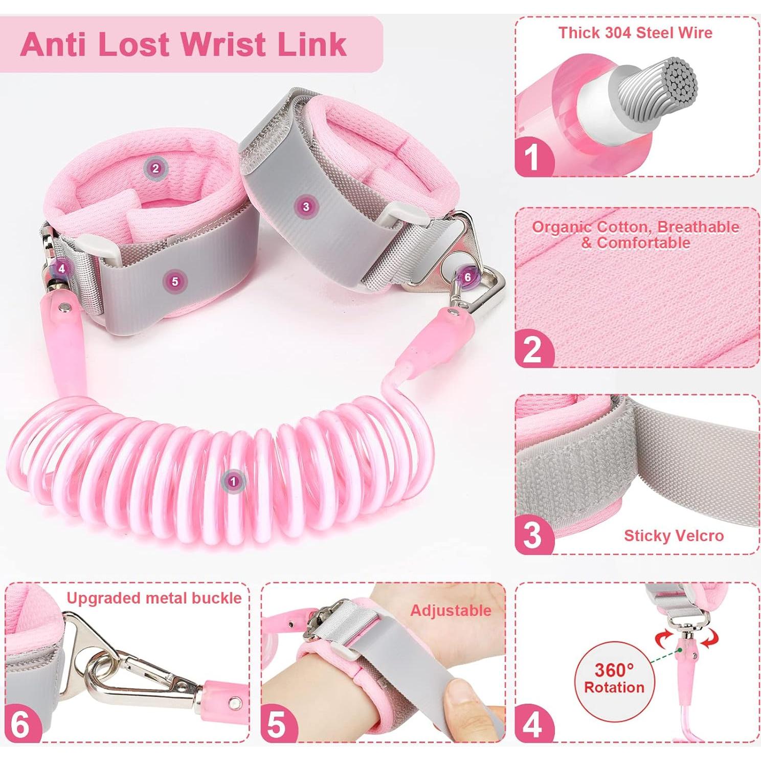 Arnés Antipérdida para Niños Accmor Rosa 3 en 1 Ajustable