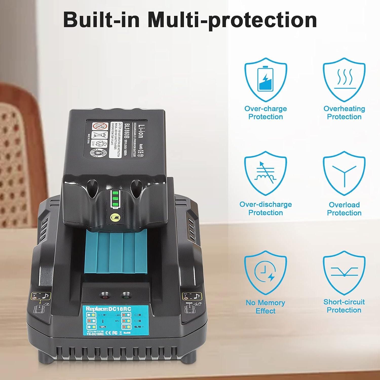 Batería de Reemplazo 6.0Ah APTOOLER para Makita 18V 2Pack