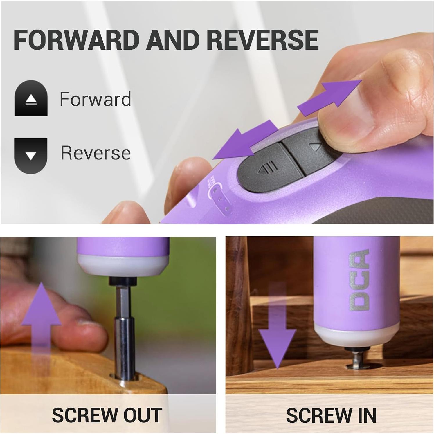 Destornillador Eléctrico DCA 4V 5N.m Batería 2000mAh 18 Puntas