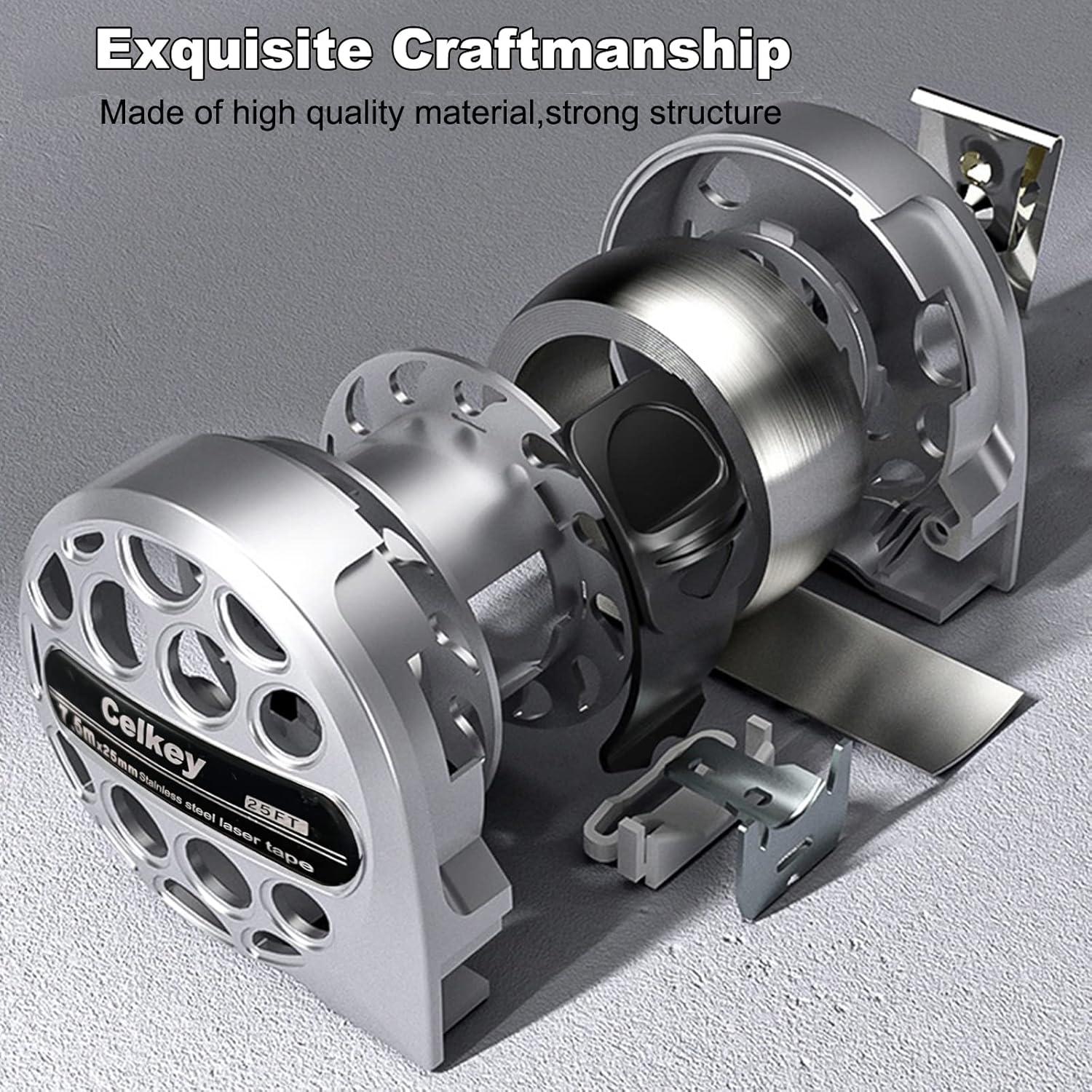 Cinta Métrica Retráctil Celkey 7.62m Acero Inoxidable