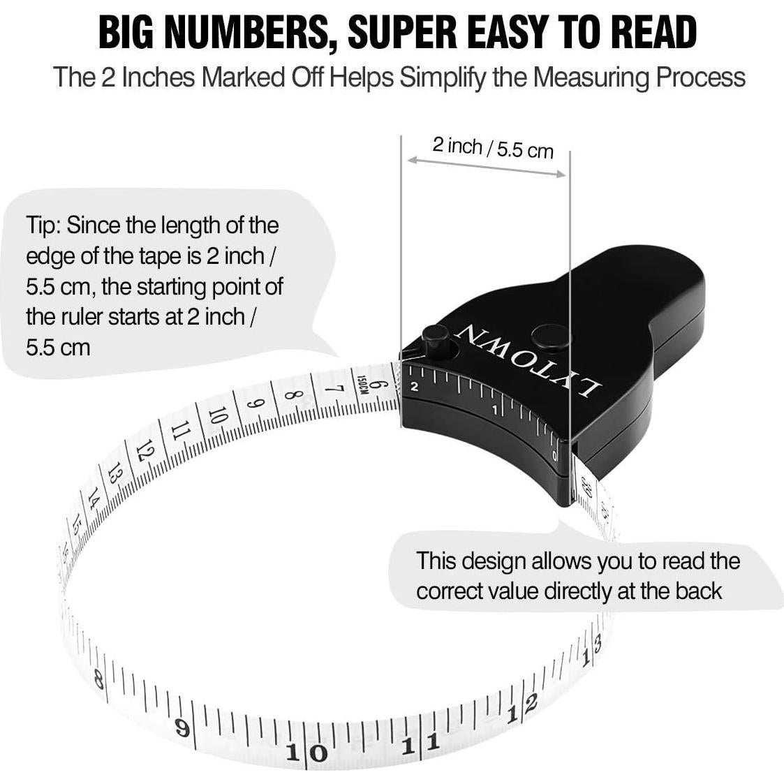 Cinta Métrica Corporal LYTOWN 2 Piezas 150 cm Flexible