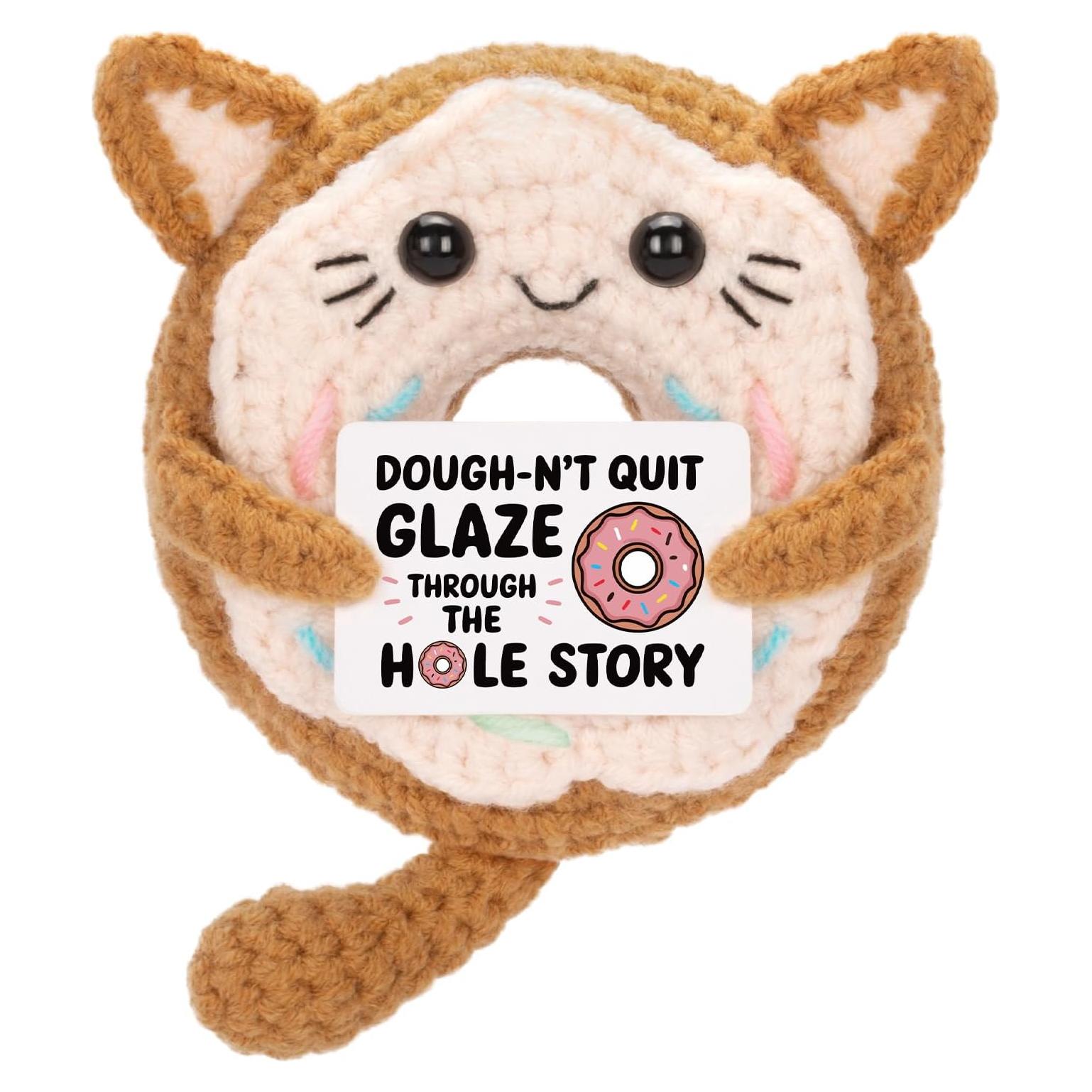 Muñeca de Ganchillo Emocional A_AIFAMY Gato Donut 9.9x5.8cm